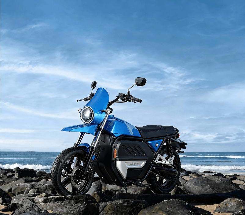MOTAI electric motorcycle by the sea