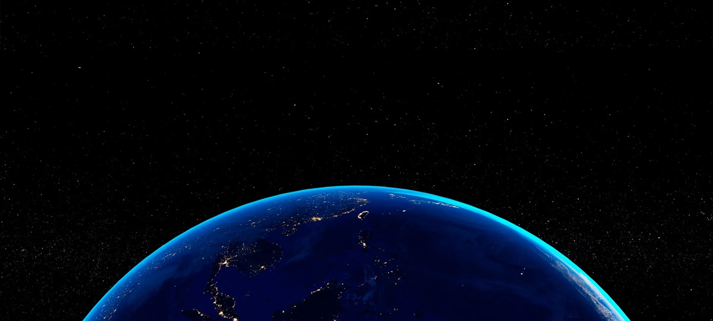 Earth illuminated at night from space